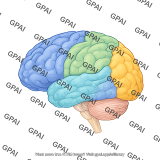 Brain lateral view all lobes