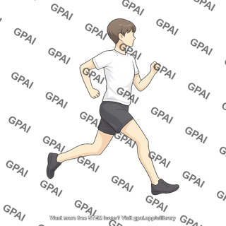 Adult running gender neutral lateral silhouette