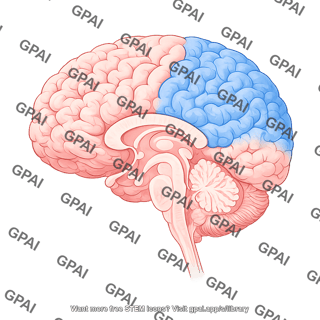 Brain sagittal cut parietal lobe 60