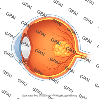 Eye sagittal macular edema