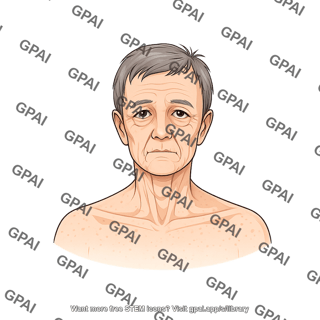 Elderly adult 3 head male anterior