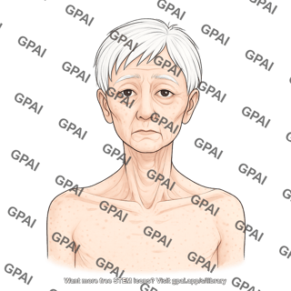 Elderly adult head 2 gender neutral underweight anterior