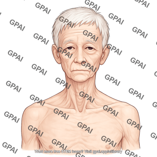 Elderly adult 4 head male underweight anterior 233