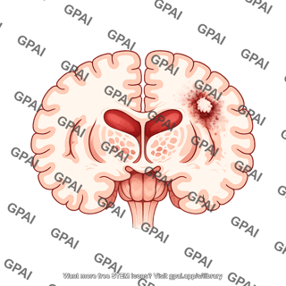 Brain coronal cut demyelination