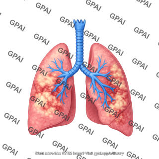 Lungs with pneumonia