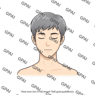 Adult head gender neutral eyes closed anterior