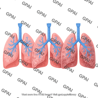 Lungs human with idiopathic pulmonary fibrosis stages