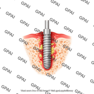 Osseointegrated implant in bone infected
