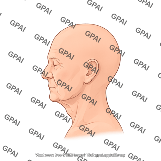 Elderly male head lateral hairless
