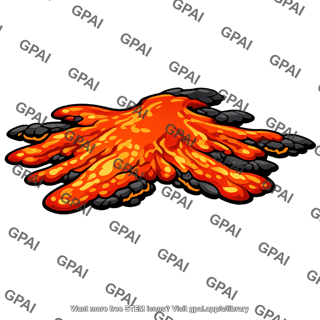 Molten lava flow