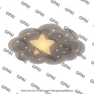 Dimmed star through dust