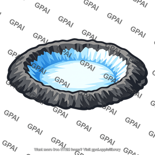 Impact crater ice exposed