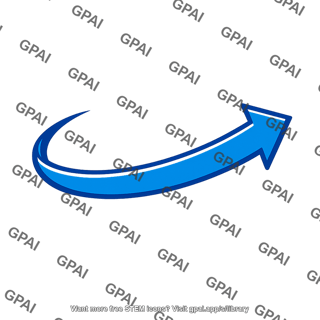 Curved blue arrow