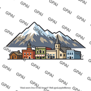 Mountain town skyline