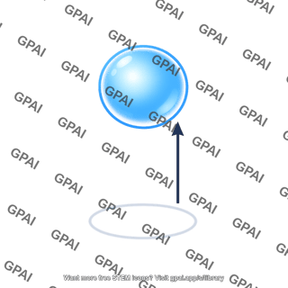 Gas bubble displaced upward