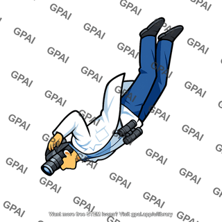 Scientist falling with camera