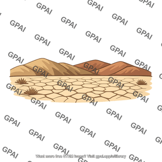Desert landscape cracked earth