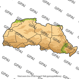 Stylized landmass map