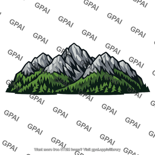 Mountain range with forest