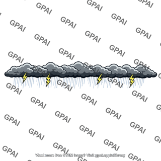 Squall line with precipitation and lightning