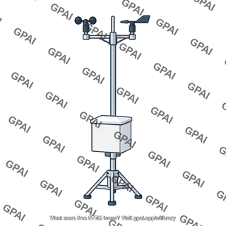 Weather station mast with wind sensors