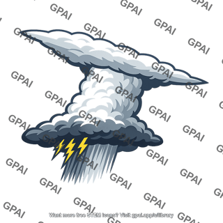 Severe thunderstorm tilted