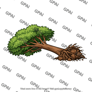 Tree uprooted