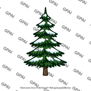 Snowy evergreen tree
