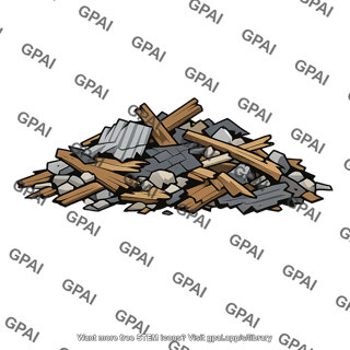 Aftermath debris pile