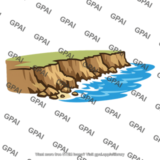 Shoreline eroded