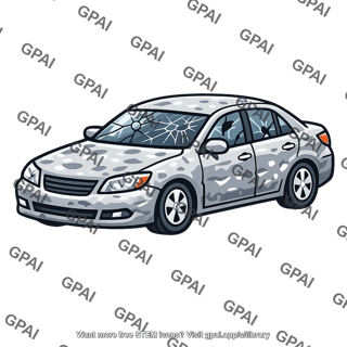 Car hail damaged