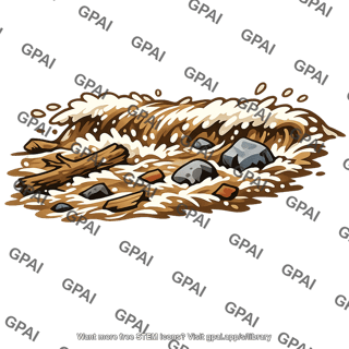 Flash flood with debris