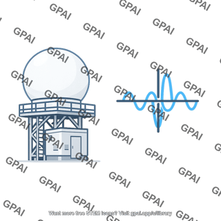 Radar station with signal wave