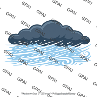 Storm cloud with rain and wind