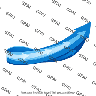 Curved blue arrow ribbon