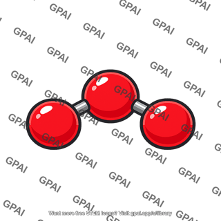 Ozone molecule red
