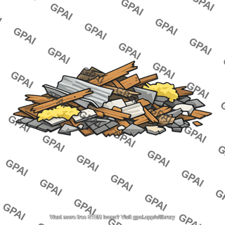 Storm damage debris