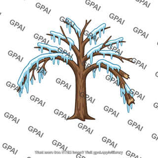 Tree ice damaged