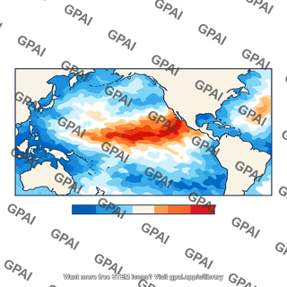 Sea surface temperature anomaly map