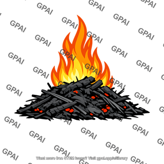 Fire on charcoal pile