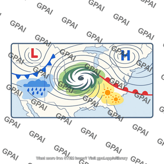 Weather map with storm indicator