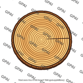 Tree trunk cross section