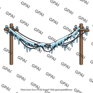 Powerline ice damaged