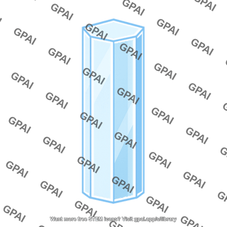 Ice crystal vertically oriented