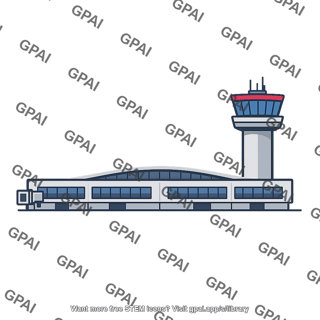 Airport terminal with control tower
