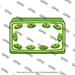 Plant cell chloroplasts no nucleus emphasized
