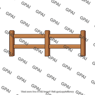 Wooden rail fence section