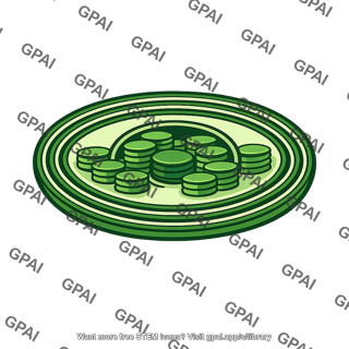 Green coin stacks