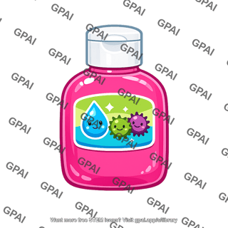 Hand sanitizer bottle brightly colored