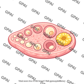 Human ovary cross section